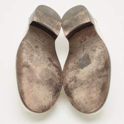 Pre Owned Tory Burch White Leather Classic Loafers Size 37