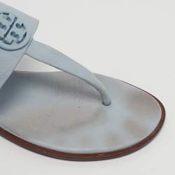 Pre Owned Tory Burch Blue Leather Slingback Sandals Size 37