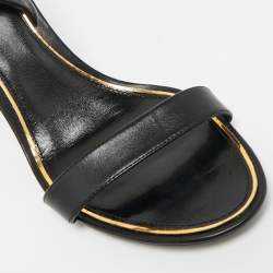 Pre Owned Tory Burch Black Leather Slingback Sandals Size 39.5