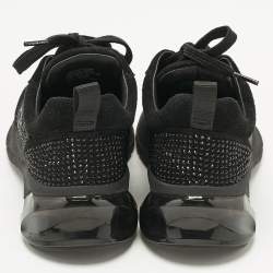 Pre Owned Tory Burch Black Suede Crystal Embellished Sneakers Size 38.5