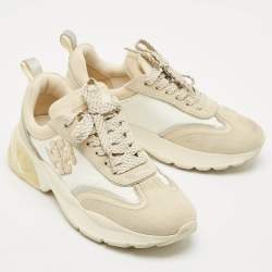 Pre Owned Tory Burch Multicolor Suede and Leather Good Luck Sneakers Size 39