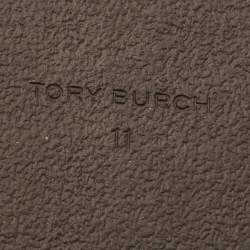 Pre Owned Tory Burch Tan Leather Ines Sport Flat Slides Size 41