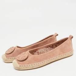 Pre Owned Tory Burch Pink Suede Minnie Ballet Flats Size 36