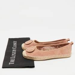 Pre Owned Tory Burch Pink Suede Minnie Ballet Flats Size 36