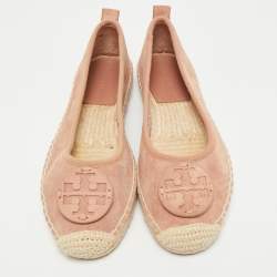 Pre Owned Tory Burch Pink Suede Minnie Ballet Flats Size 36