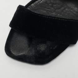Pre Owned Tory Burch Black Velvet Eleanor Slingback Sandals Size 38