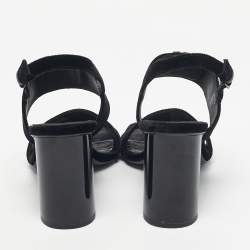 Pre Owned Tory Burch Black Velvet Eleanor Slingback Sandals Size 38