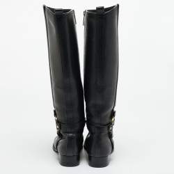 Pre Owned Tory Burch Black Leather Amanda Knee Length Boots Size 36.5