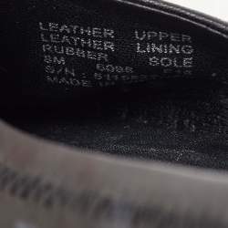 Pre Owned Tory Burch Black Leather Reva Logo Scrunch Ballet Flats Size 38