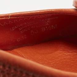 Pre Owned Tory Burch Orange Leather Janey Wedge Pumps Size 38.5