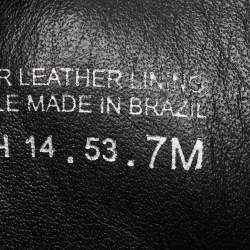 Pre Owned Tory Burch Grey Elastic and Leather Broome Combat Boots Size 37