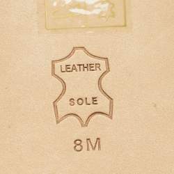 Pre Owned Tory Burch Beige Leather and Patent Scrunch Ballet Flats Size 38