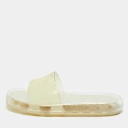 Pre Owned Tory Burch Transparent Rubber Leccio Slide Sandals Size 37