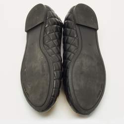 مملوكة مسبقًا Tory Burch Black Quilted Leather Benton 2 Ballet Flats Size 37.5