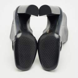 Pre Owned Tory Burch Navy Blue Leather Ankle Length Boots Size 36.5