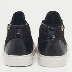 Pre Owned حذاء رياضي توري برش سويدي رصاصي سكارليت مزخرف كريستال مقاس 37.5