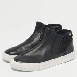 Pre Owned حذاء رياضي توري برش سويدي رصاصي سكارليت مزخرف كريستال مقاس 37.5