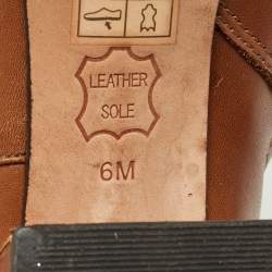 Pre Owned Tory Burch Brown Leather Ankle Length Boots Size 36