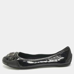 Pre Owned Tory Burch Black Patent Leather Ballet Flats Size 36
