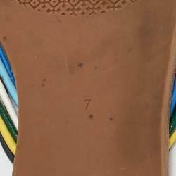 Pre Owned Tory Burch Metallic Gold Leather Sienna Thong Flat Sandals Size 37