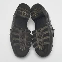 Pre Owned Tory Burch Black Leather Everly chunky Loafers Size 39.5