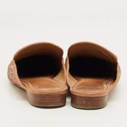 Pre Owned Tory Burch Gold Glitter Amalia Mules Size 39