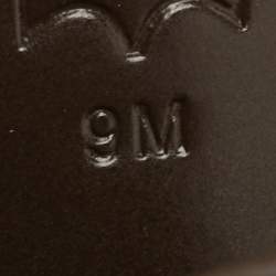 مملوكة مسبقًا Tory Burch Eleanor Size 39 Brown Velvet Logo Detail Block Heel Sandals