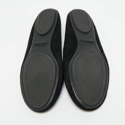Pre Owned Tory Burch Minnie Travel Size 38 Black Suede Ballet Flats