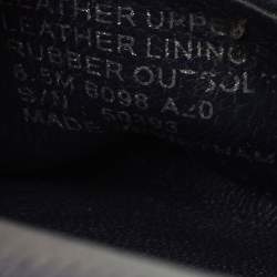 Pre Owned Tory Burch Minnie Size 38.5 Navy Blue Leather Ballet Flats