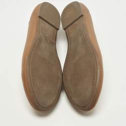 Pre Owned Tory Burch Chelsea Size 38.5 Brown Leather Ballet Flats