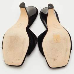 Pre Owned Tory Burch Size 39 Black Crystal Embellished Velvet Mules