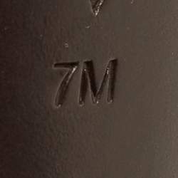 Pre Owned حذاء كعب عالي توري برش كعب مربع سميك شعر العجل نقشة النمر بني / بيج مقاس 37