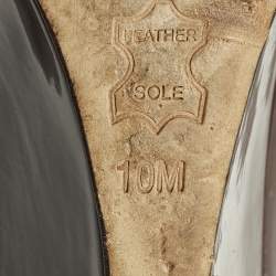 مملوكة مسبقًا حذاء كعب عالي توري برش جلد خمري كعب روكي مقاس 40