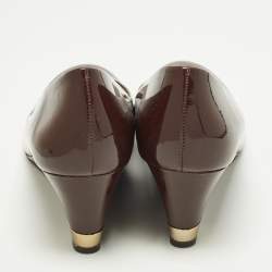 مملوكة مسبقًا حذاء كعب عالي توري برش جلد خمري كعب روكي مقاس 40