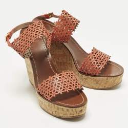 مملوكة مسبقًا صن دل كعب روكي توري برش ديزي برتقالي مفرغ جلد مقاس 41.5