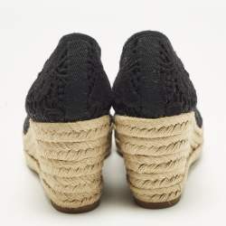 Pre Owned حذاء كعب عالي توري برش كعب روكي جلد لامع أسود مقاس 38