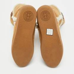 Pre Owned حذاء بوت توري برش جلد نبك بيج للثلج مقاس 37