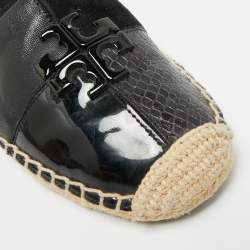 مملوكة مسبقًا حذاء إسبادريل مسطح توري برش إينيس قماش أسود وجلد مقاس 39