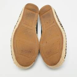 مملوكة مسبقًا حذاء إسبادريل مسطح توري برش إينيس قماش أسود وجلد مقاس 39