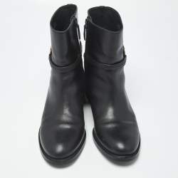 مملوكة مسبقًا Tory Burch Miller Size 38 Black Leather Ankle Length Boots