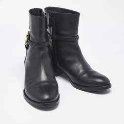 مملوكة مسبقًا Tory Burch Miller Size 38 Black Leather Ankle Length Boots