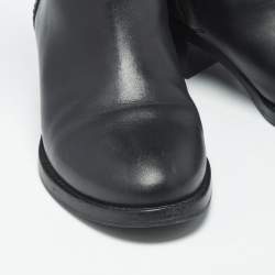 مملوكة مسبقًا Tory Burch Miller Size 38 Black Leather Ankle Length Boots