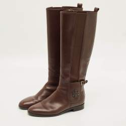 Pre Owned Tory Burch Riding Size 38 Brown Leather Knee Length Boots