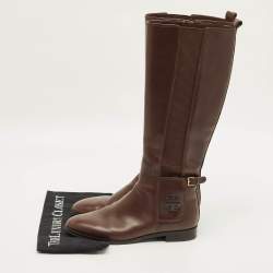 Pre Owned Tory Burch Riding Size 38 Brown Leather Knee Length Boots
