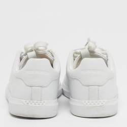 مملوكة مسبقًا حذاء رياضي توري برش هول كورت جلد أبيض مضاعف تي برباط مقاس 36.5