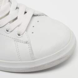 مملوكة مسبقًا حذاء رياضي توري برش هول كورت جلد أبيض مضاعف تي برباط مقاس 36.5