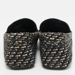 مملوكة مسبقًا Tory Burch Gemini Size 38 Navy Blue Calf Hair Loafers