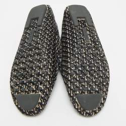 مملوكة مسبقًا Tory Burch Gemini Size 38 Navy Blue Calf Hair Loafers