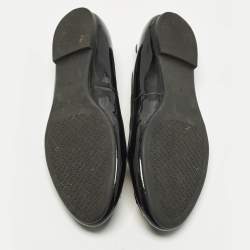 Pre Owned حذاء باليرينا فلات توري برش ريفا جلد لامع بني مقاس 36