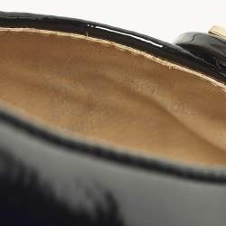 Pre Owned حذاء باليرينا فلات توري برش ريفا جلد لامع بني مقاس 36